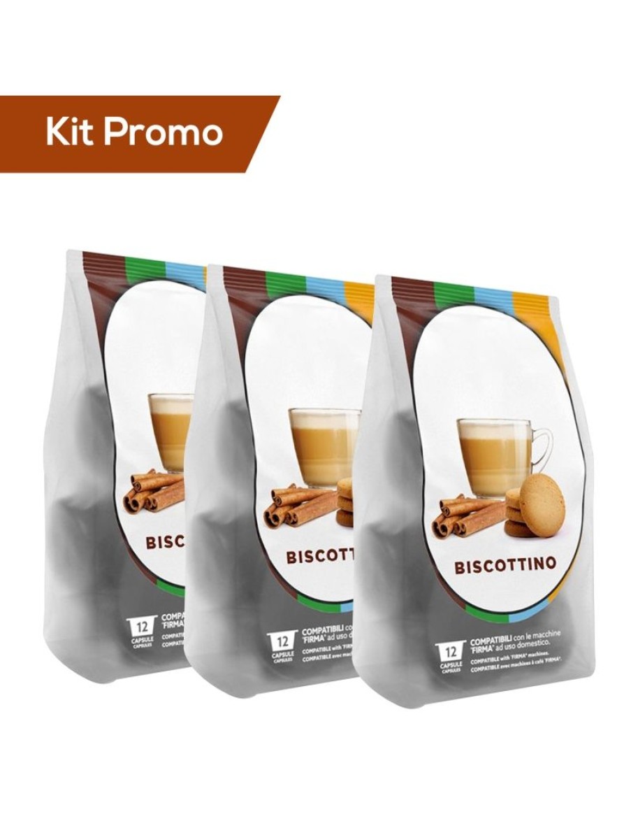 Click Cafe Capsule Compatibili Lavazza Firma | Box 36 Capsule Biscottino, Compatibile Lavazza Firma