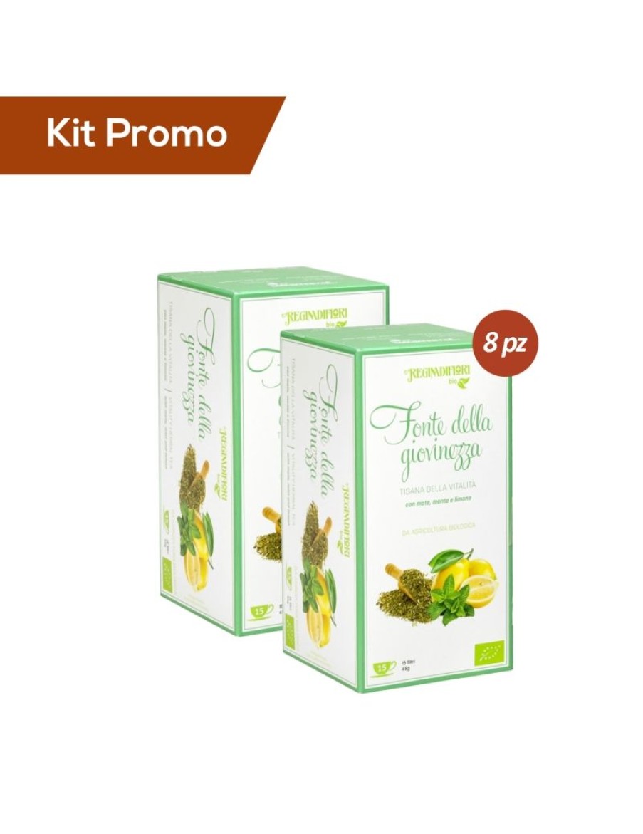 Click Cafe Te E Tisane Regina Di Fiori E Mlesna | Kit 8 Astucci Tisana Mate, Menta E Limone Bio, Regina Di Fiori