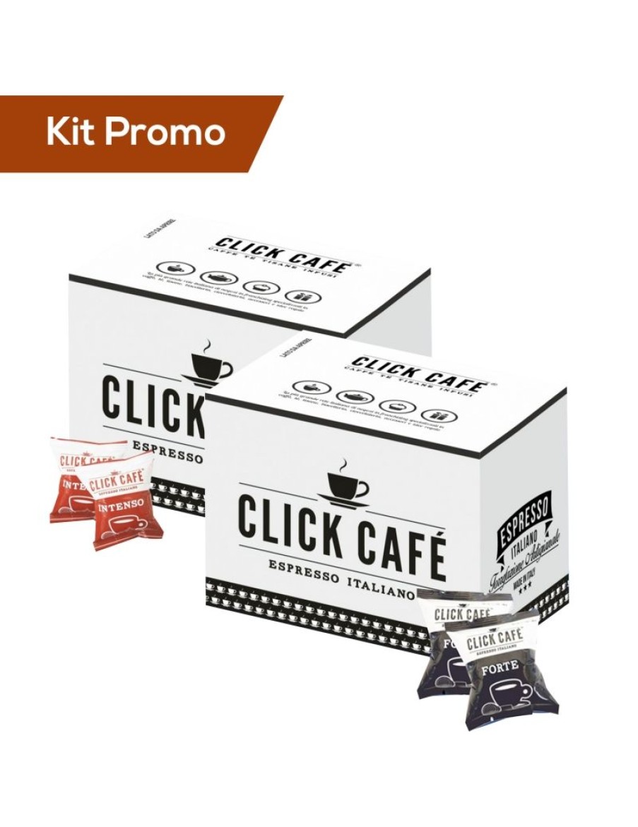 Click Cafe Capsule Compatibili Lavazza* A Modo Mio | Box 200 Capsule Compatibile A Modo Mio, Miscela Intenso E Miscela Forte