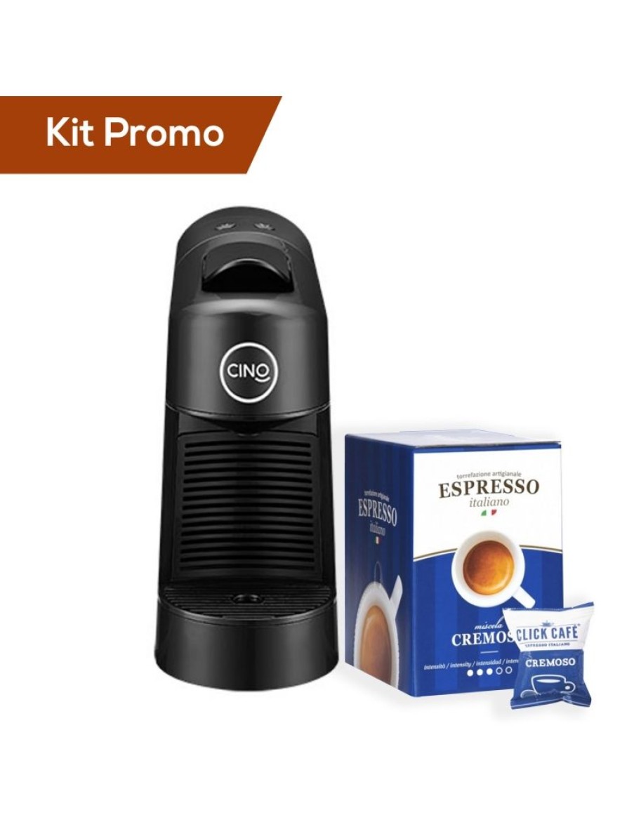 Click Cafe Macchinette Per Caffe In Capsule | Macchina Da Caffe Nespresso Modello Pinta Colore Nero + 30 Capsule Cremoso