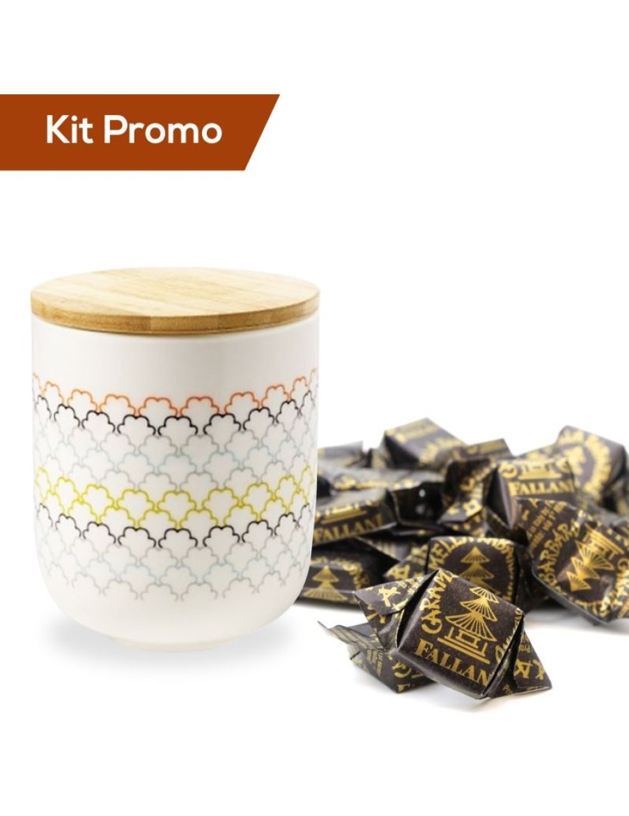 Click Cafe Caramelle Mentine E Liquirizie | Box Biscottiera In Ceramica Rifinita A Mano + 1 Kg Caramelle Rabarbaro Fallani