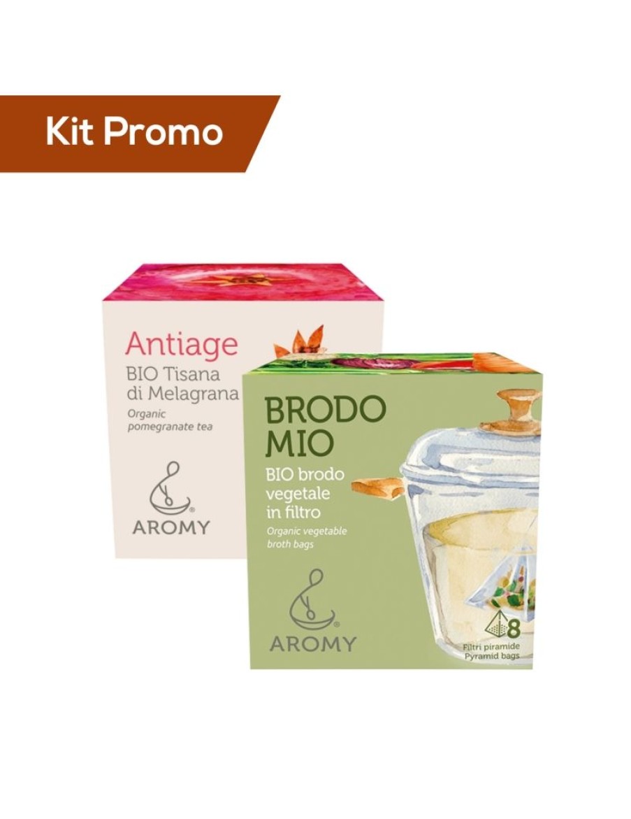 Click Cafe Tisane Biologiche | Box 2 Astucci Brodo Vegetale Con Tisana Al Melagrana