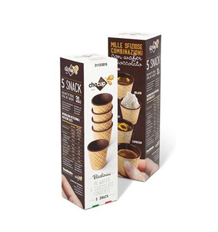 Click Cafe Cioccolato Artigianale | Chocup Di Wafer E Cioccolato Fondente 5 Pz