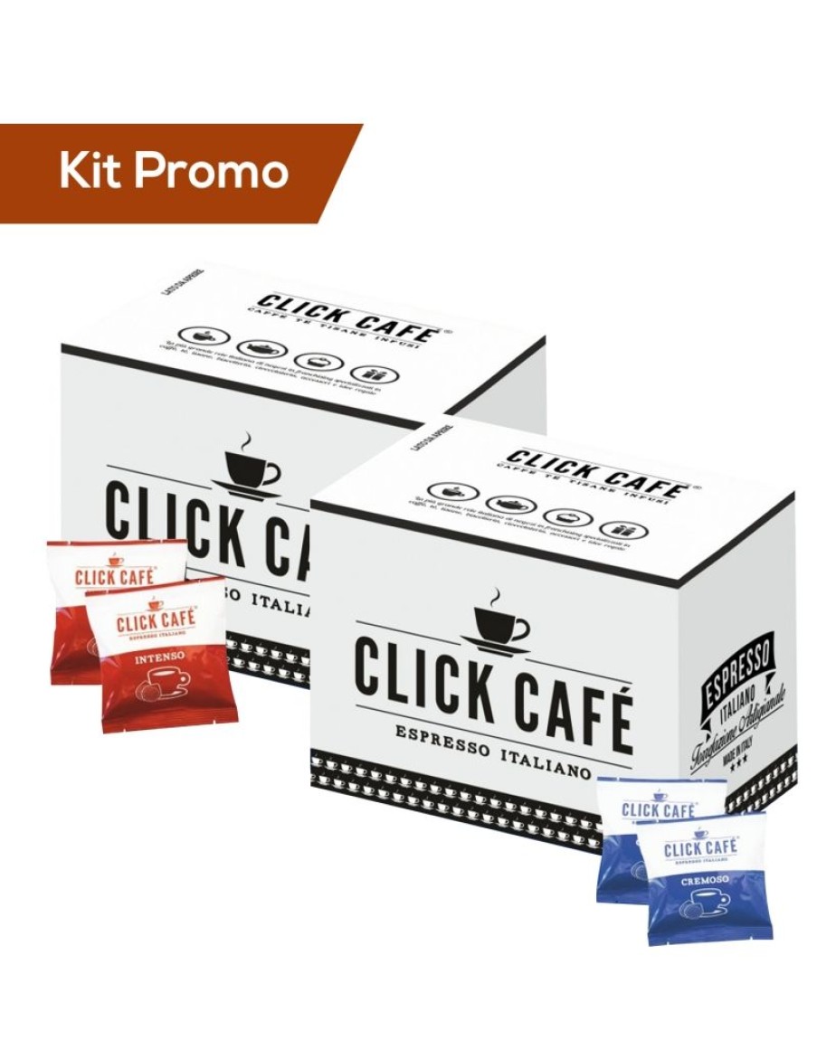 Click Cafe Cialde Caffe | Box 200 Cialde In Carta Filtro Miscela Cremoso E Miscela Intenso