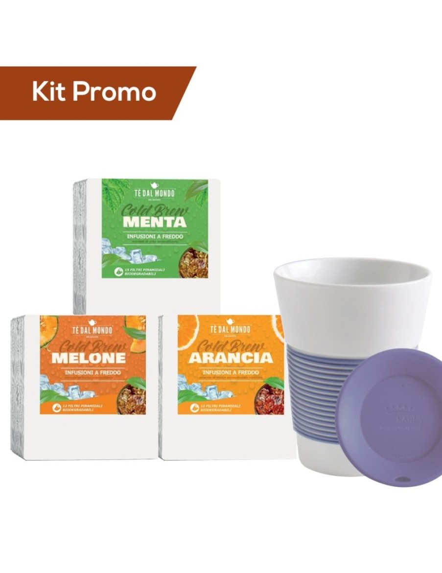 Click Cafe Piramidali Te Dal Mondo | Box 3 Astucci Infusi A Freddo + Tazza Kahla Carta Da Zucchero In Porcellana