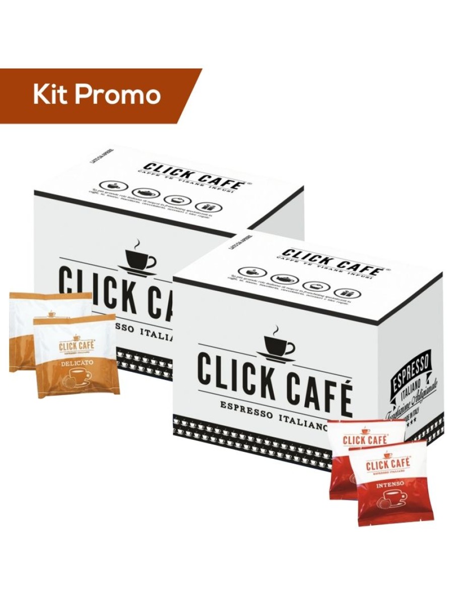 Click Cafe Cialde Caffe | Box 200 Cialde In Carta Filtro Miscela Delicato E Miscela Intenso