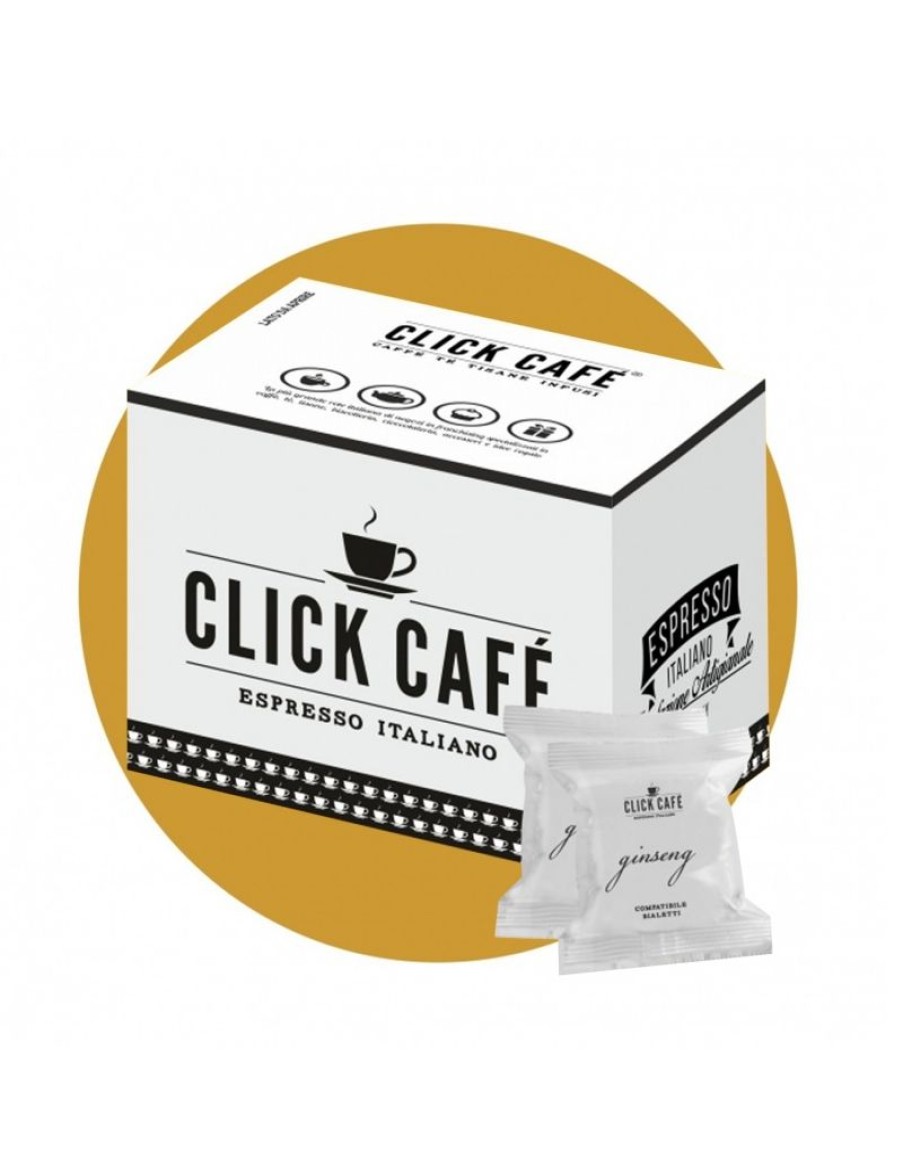 Click Cafe Capsule Compatibili Uno System | 50 Capsule Ginseng Compatibili Kimbo Uno System