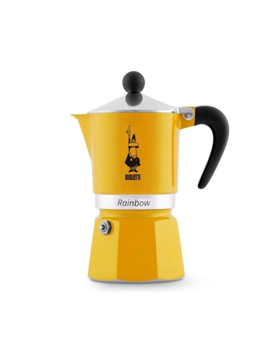 Click Cafe Macchine Moka Per Caffe Macinato | Moka Bialetti Rainbow 3 Tazze Ocra