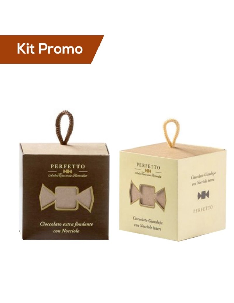 Click Cafe Gluten Free | Kit Cubo Cioccolatini Gianduia E Nocciola Con Cubo Cioccolatini Extra Fondente E Nocciole