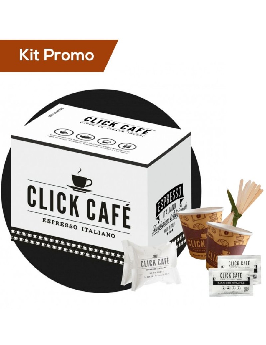 Click Cafe Capsule Domo Compatibili | Box Capsule Domo Miscela Forte Con Kit Accessori