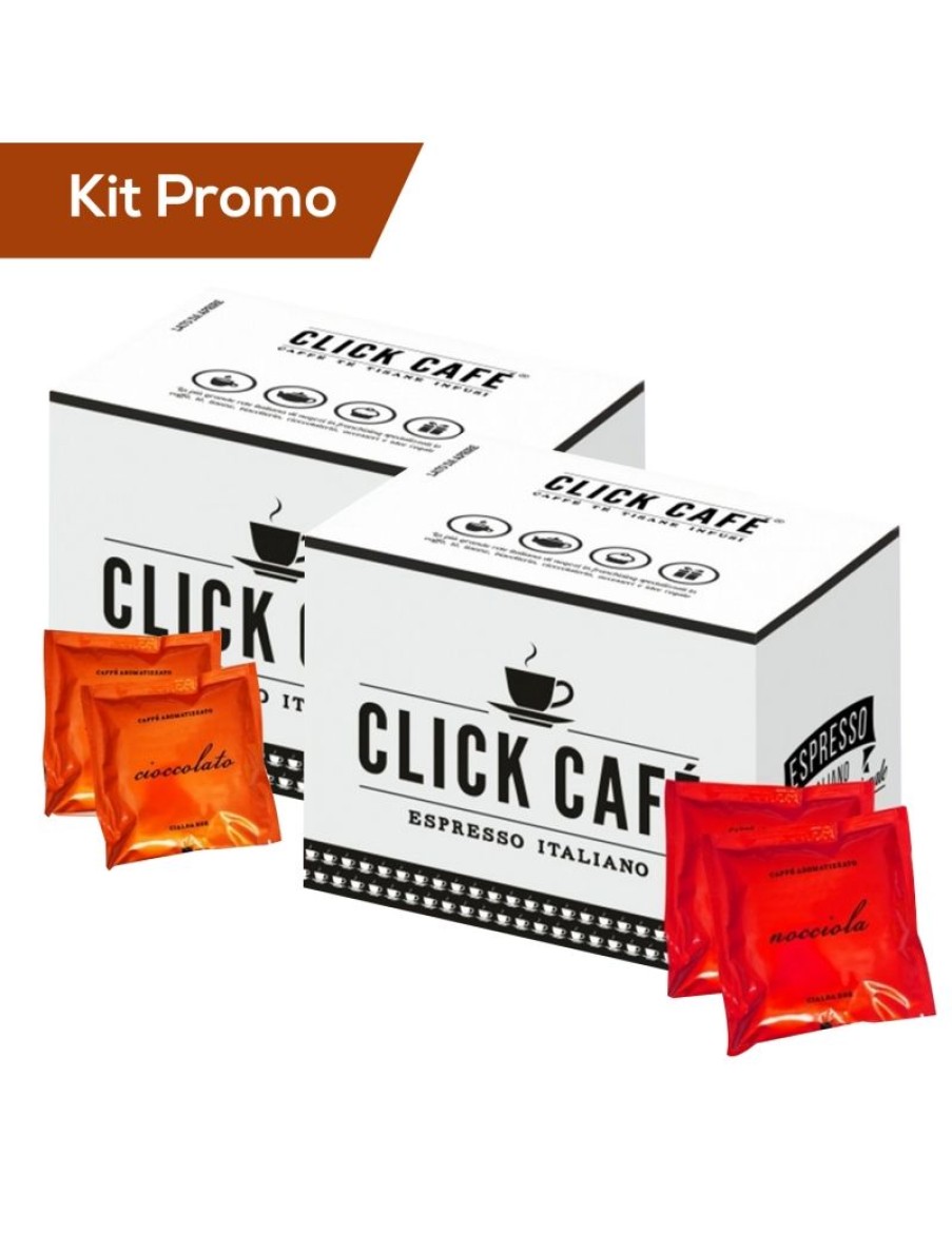 Click Cafe Cialde Caffe | Box 100 Cialde Assortite Cioccolato E Nocciola, Click Cafe