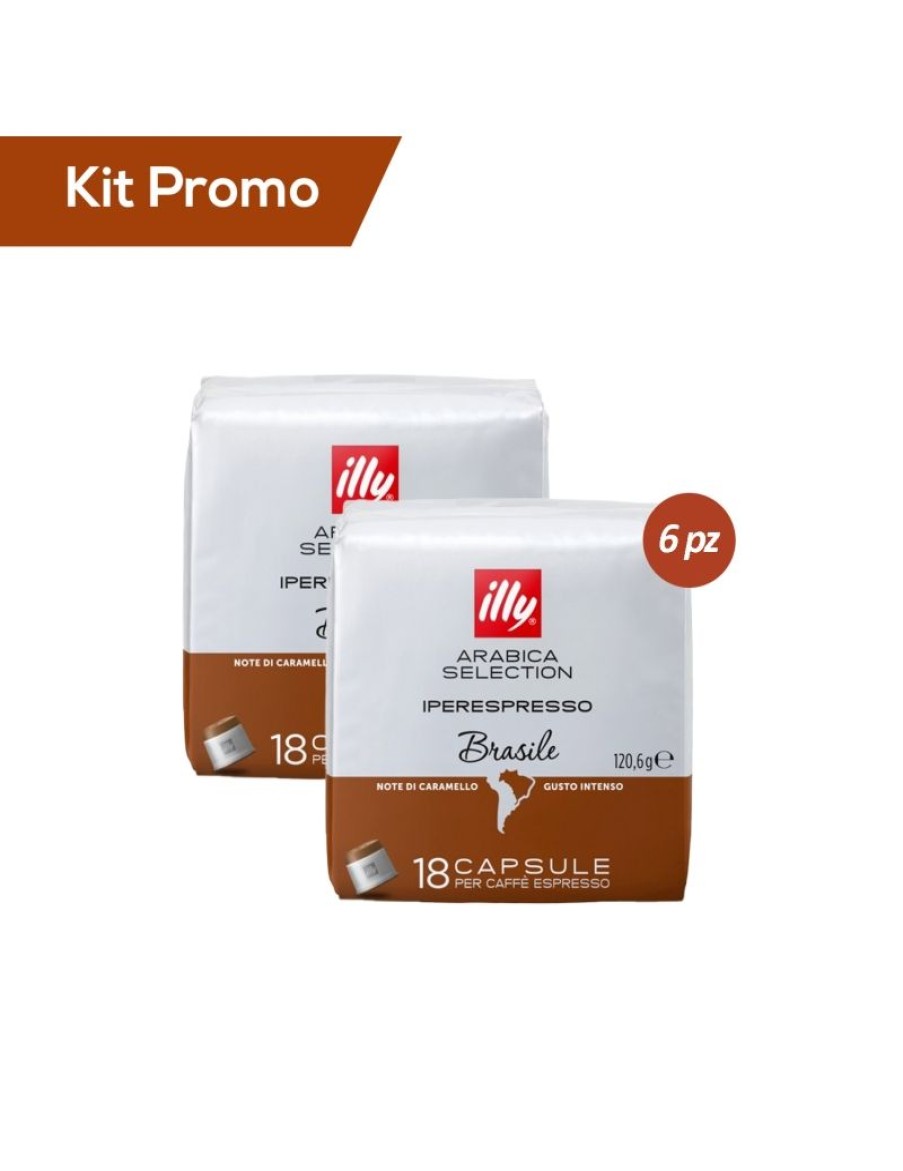 Click Cafe Illy Iperespresso | Kit 6 Pacchi Di Capsule Di Caffe Originali Illy* Iperespresso, Monoarabica Brasile