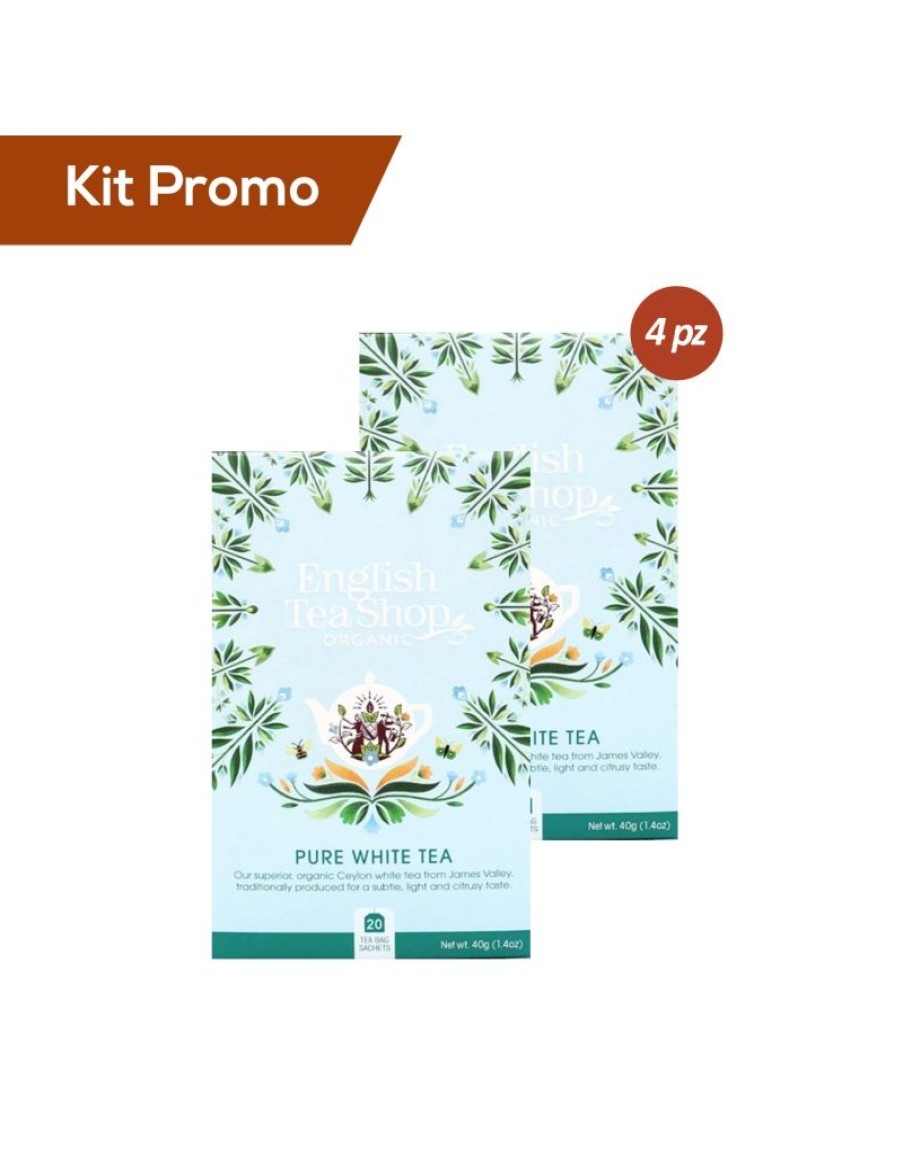 Click Cafe Te E Tisane English Tea Shop | Kit 4 Astucci Di Te Bianco Biologico English Tea Shop