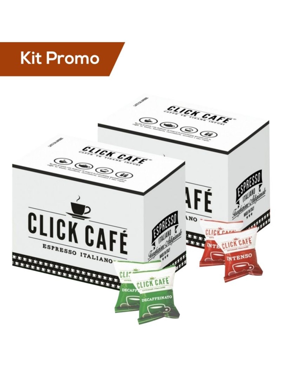 Click Cafe Capsule Compatibili Nespresso | Box 200 Capsule Nespresso Miscela Intenso E Decaffeinato