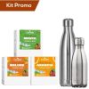 Click Cafe Piramidali Te Dal Mondo | Box 3 Astucci Infusi A Freddo + 2 Chilly'S Bottle Silver 500Ml - 260Ml