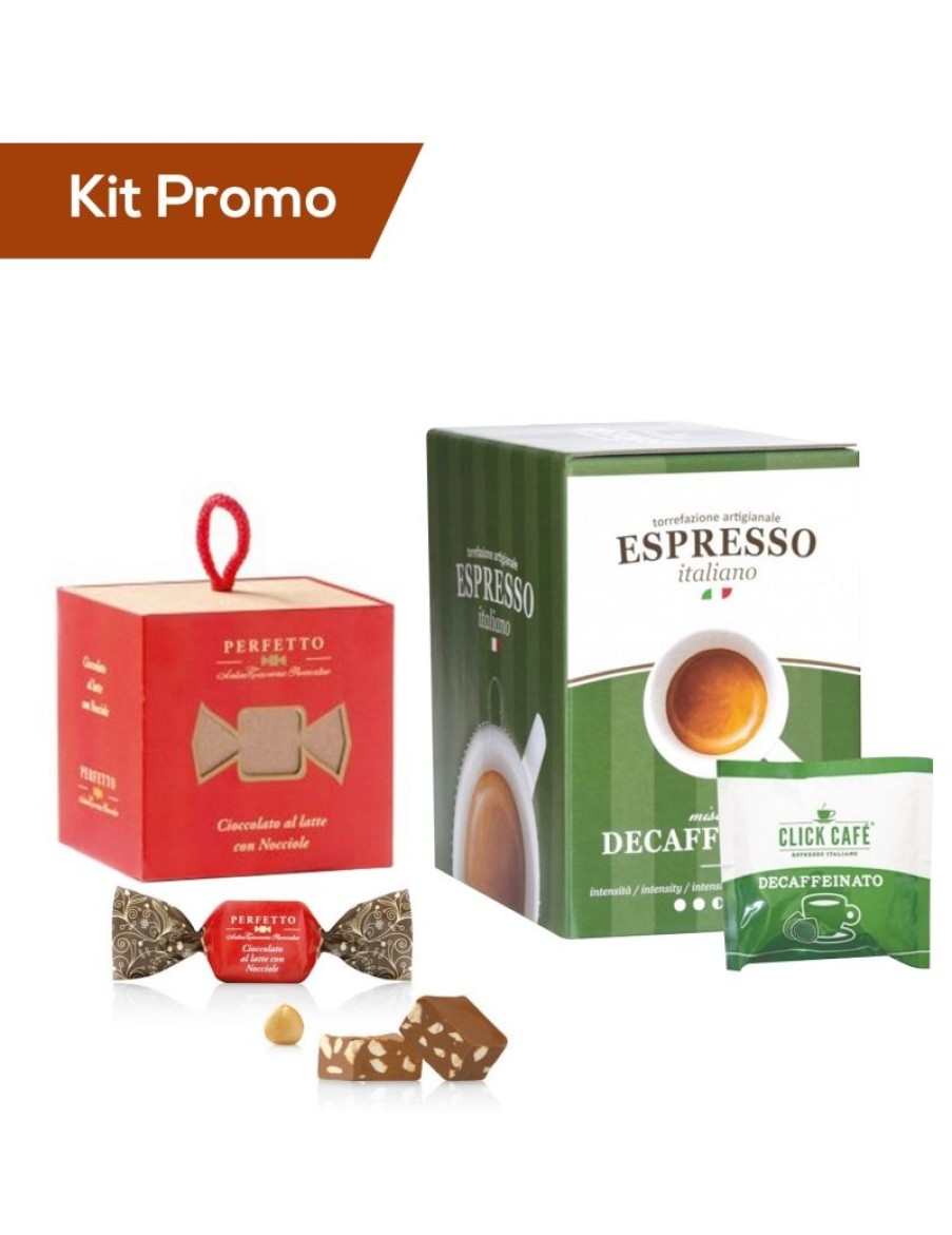 Click Cafe Cialde Caffe | Kit 30 Cialde Di Caffe Decaffeinato Con Cioccolatini Al Latte E Nocciole