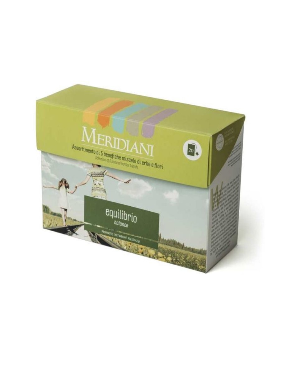 Click Cafe Te E Tisane Meridiani | Astuccio 20 Filtri "Equilibrio" 5 Benefiche Miscele Di Erbe E Fiori