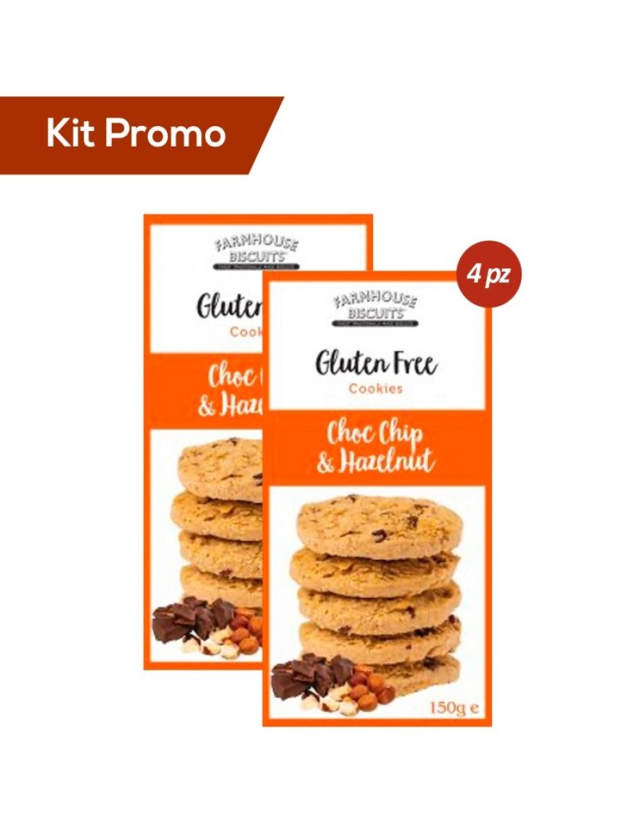 Click Cafe Biscotti Artigianali | Box 4 Astucci Biscotti Inglesi Senza Glutine Cioccolato E Nocciole