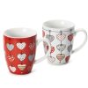 Click Cafe Tazzine Da Caffe E Tazze Mug | Mug Cuori 0.25Lt Fondo Rosso E Fondo Bianco