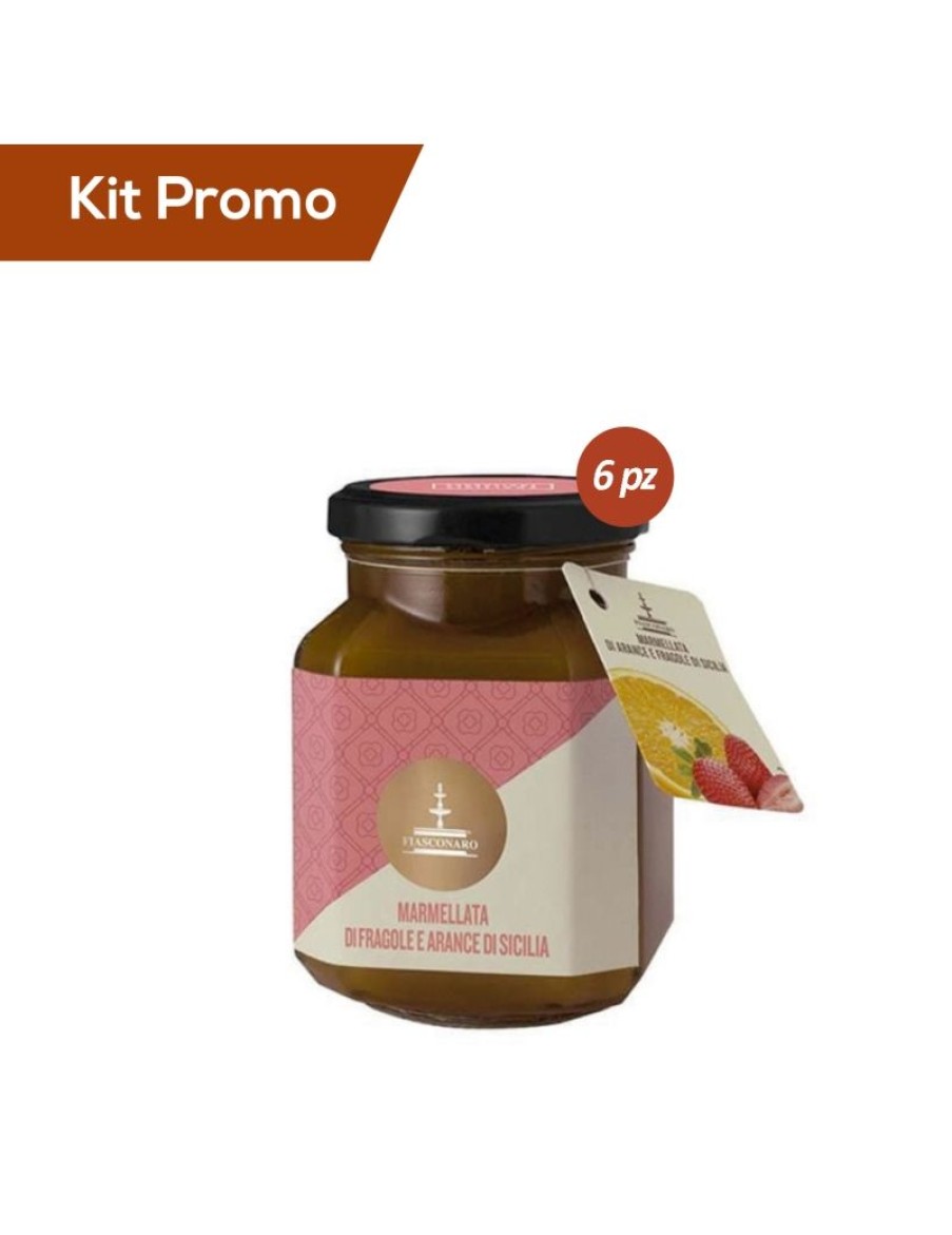 Click Cafe Miele E Marmellata Artigianale E Bio | Box 6 Vasetti Confettura Extra Di Fragole E Arance Di Sicilia