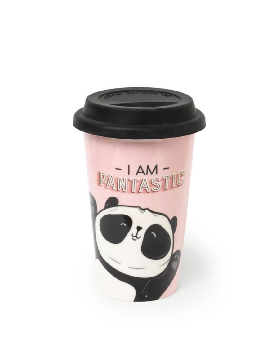 Click Cafe Tazzine Da Caffe E Tazze Mug | Bicchiere I Am Pantastic Inporcellana Con Tappo In Silicone 300Ml